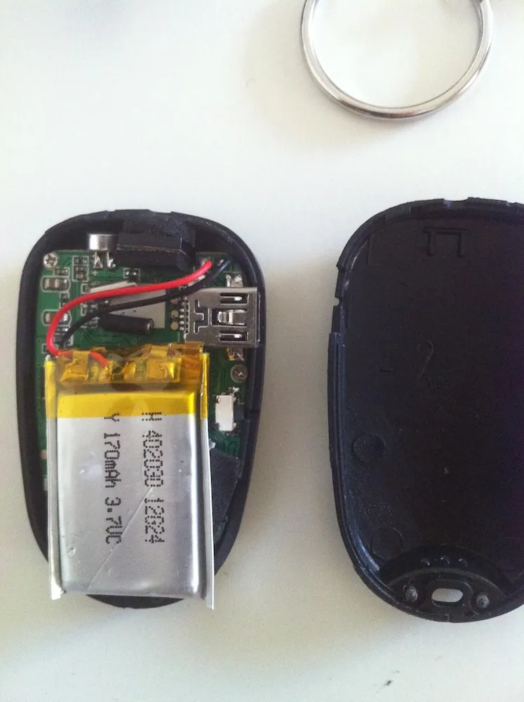 Keychain camera taken apart