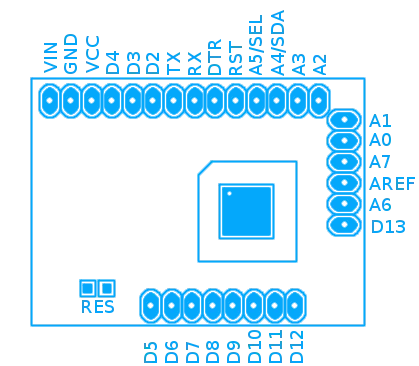femtoduino pins layout
