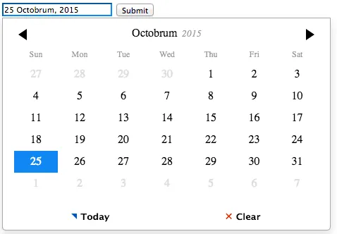 Figure 8.5 Pirate themed datepicker