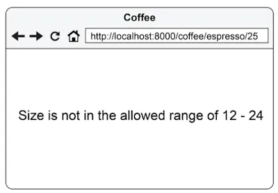 Figure 3.10 Showing an error message from a filter