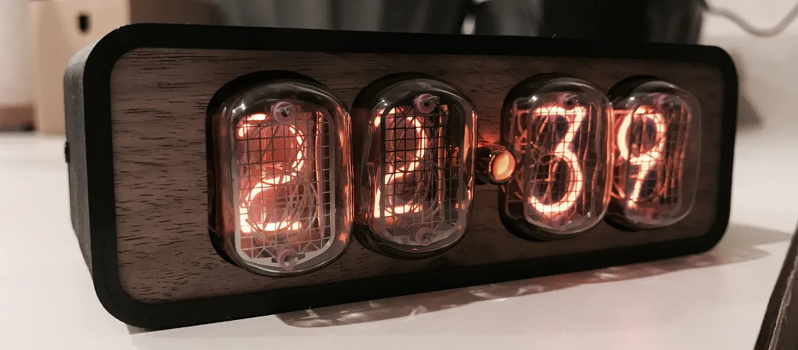 Nixie clock close up