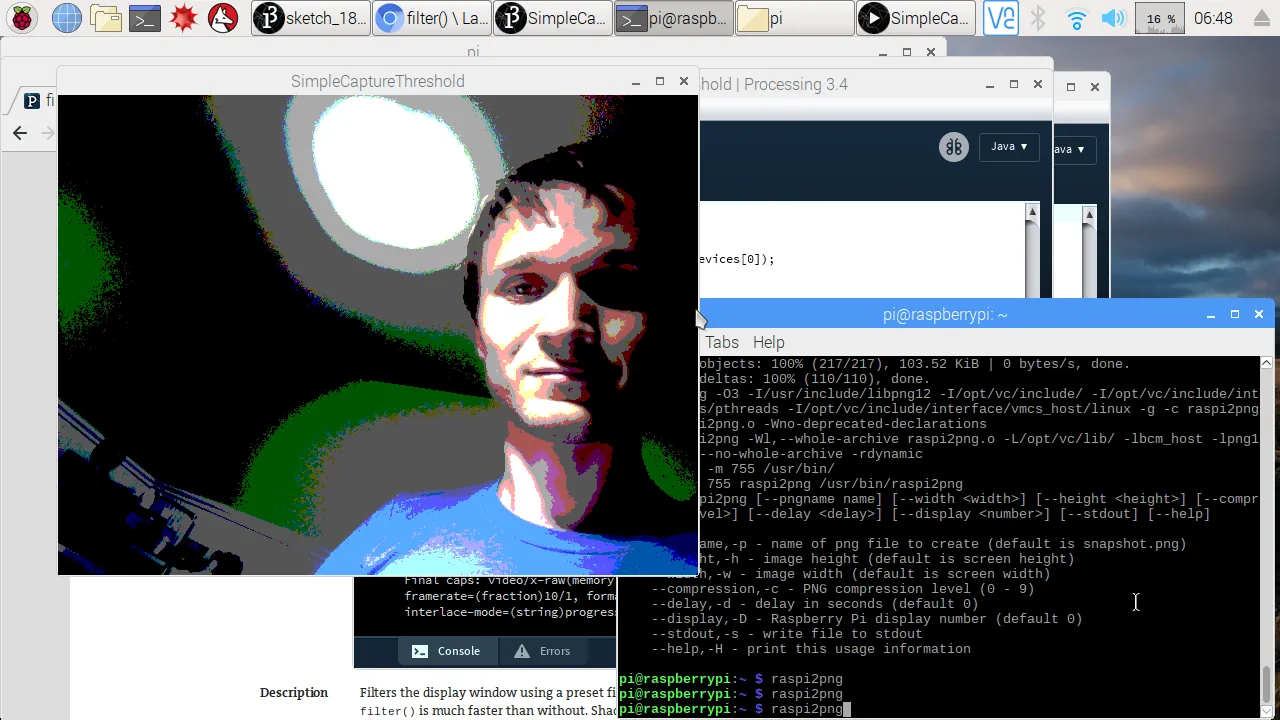 Processing on the Pi Experiments
