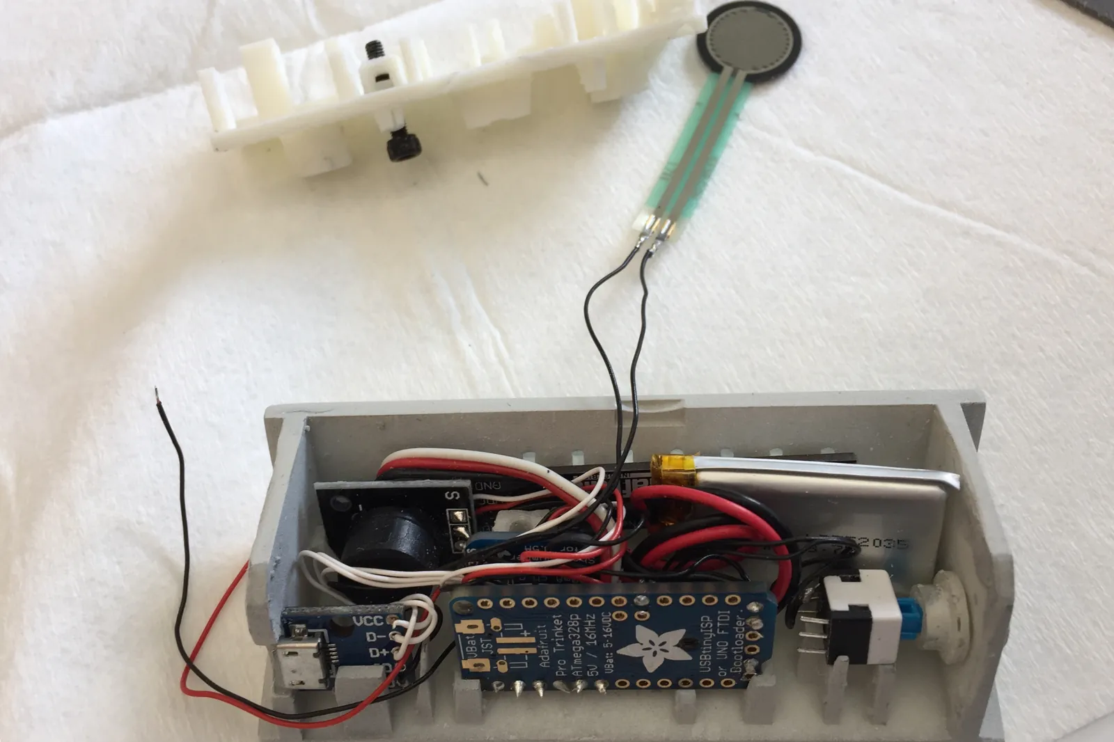 Soldered circuit inside the prototype