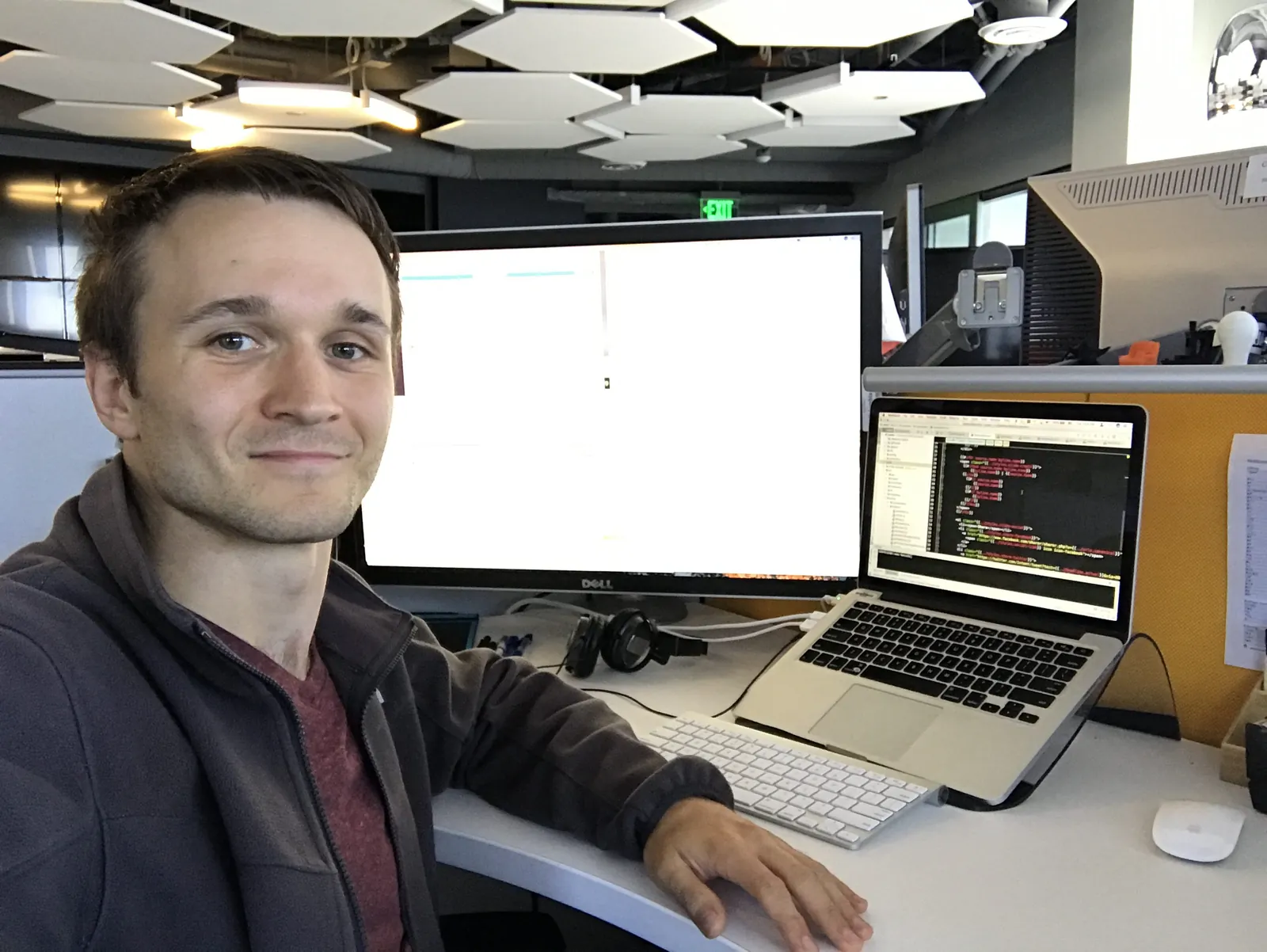 Working at my desk